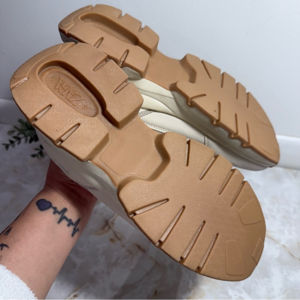 NWT Zara Women Single Running Shoes Size 8 Zara 39 Minimalist Chunky Dad Casual - Picture 8 of 13